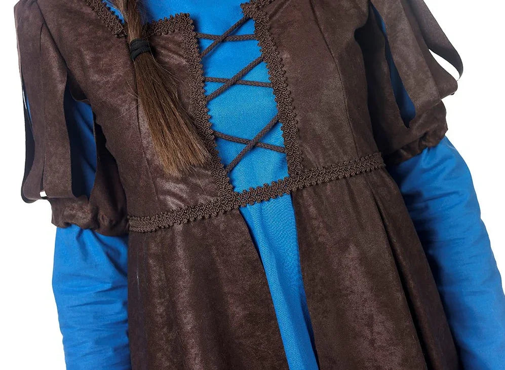 Disfraz de Princesa Medieval Azul Corto para Mujer Princesas y Damas Medievales Limit Sport