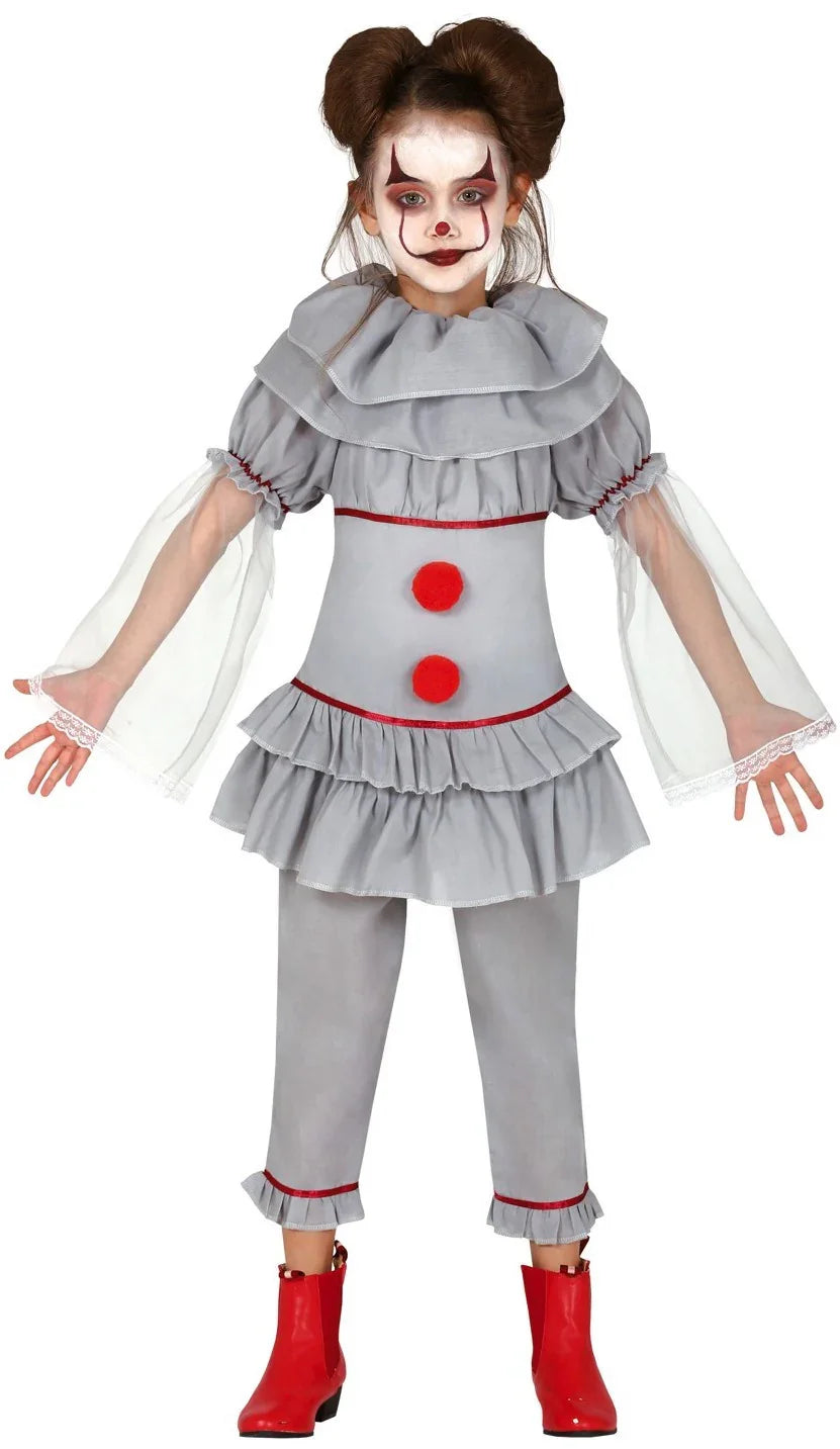 Disfraz de Payasa Diabólica Penny para Niña Pennywise Guirca