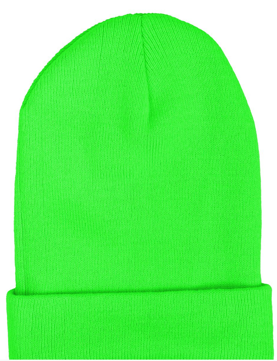 Gorro Verde Neón Tipo Lana