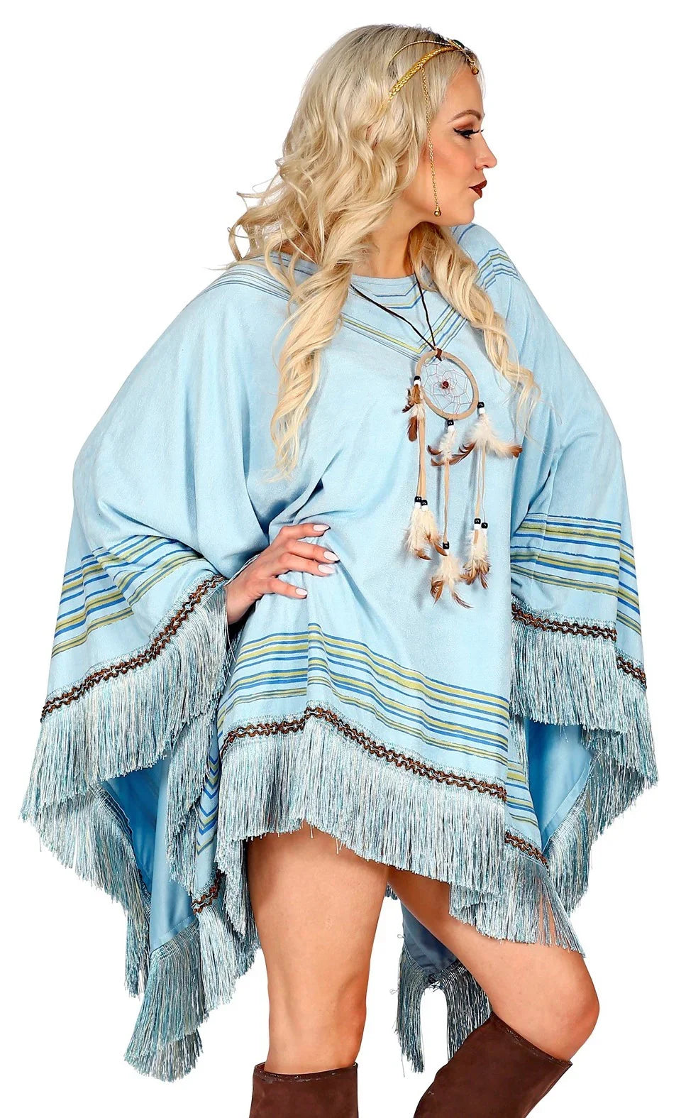 Poncho Hippie Azul Cielo para Mujer Hippies Widmann