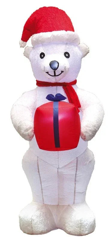 Oso de Navidad Hinchable de 210cm con Pelo Complementos Navidad Guirca
