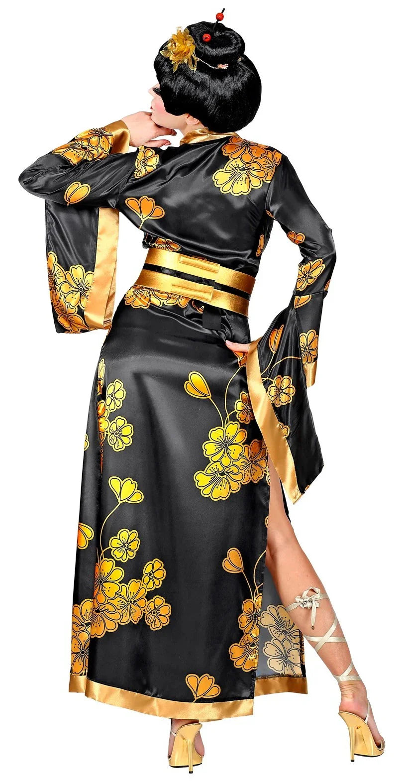 Disfraz de Geisha Negra con Flores para Mujer Geishas Widmann