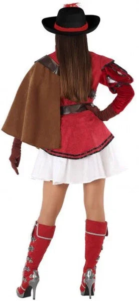 Disfraz de Mosquetera Rojo para Mujer Mosquetero Atosa