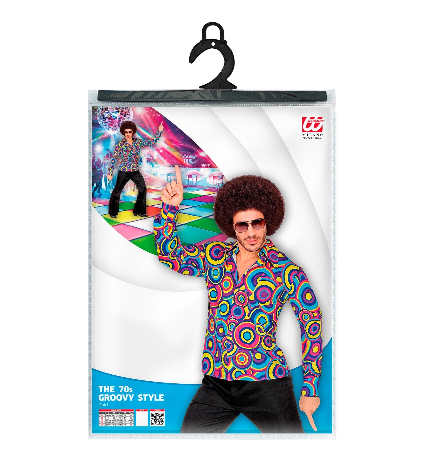 Camisa Disco Años 70 Psicodélica para Hombre Disco Widmann