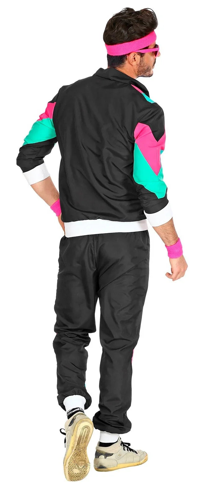 Disfraz Chándal Años 80 Negro para Adulto Chándales de Táctel Años 80 Widmann