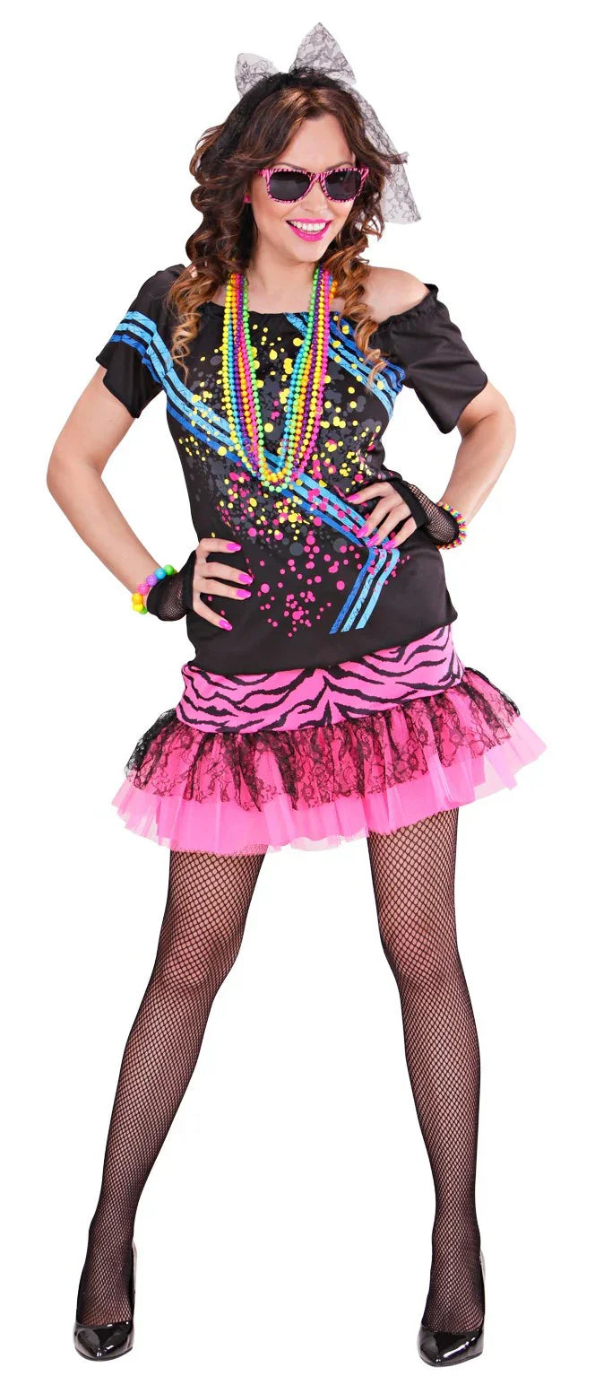 Disfraz de Chica Rock Años 80s para Mujer Adultos Widmann