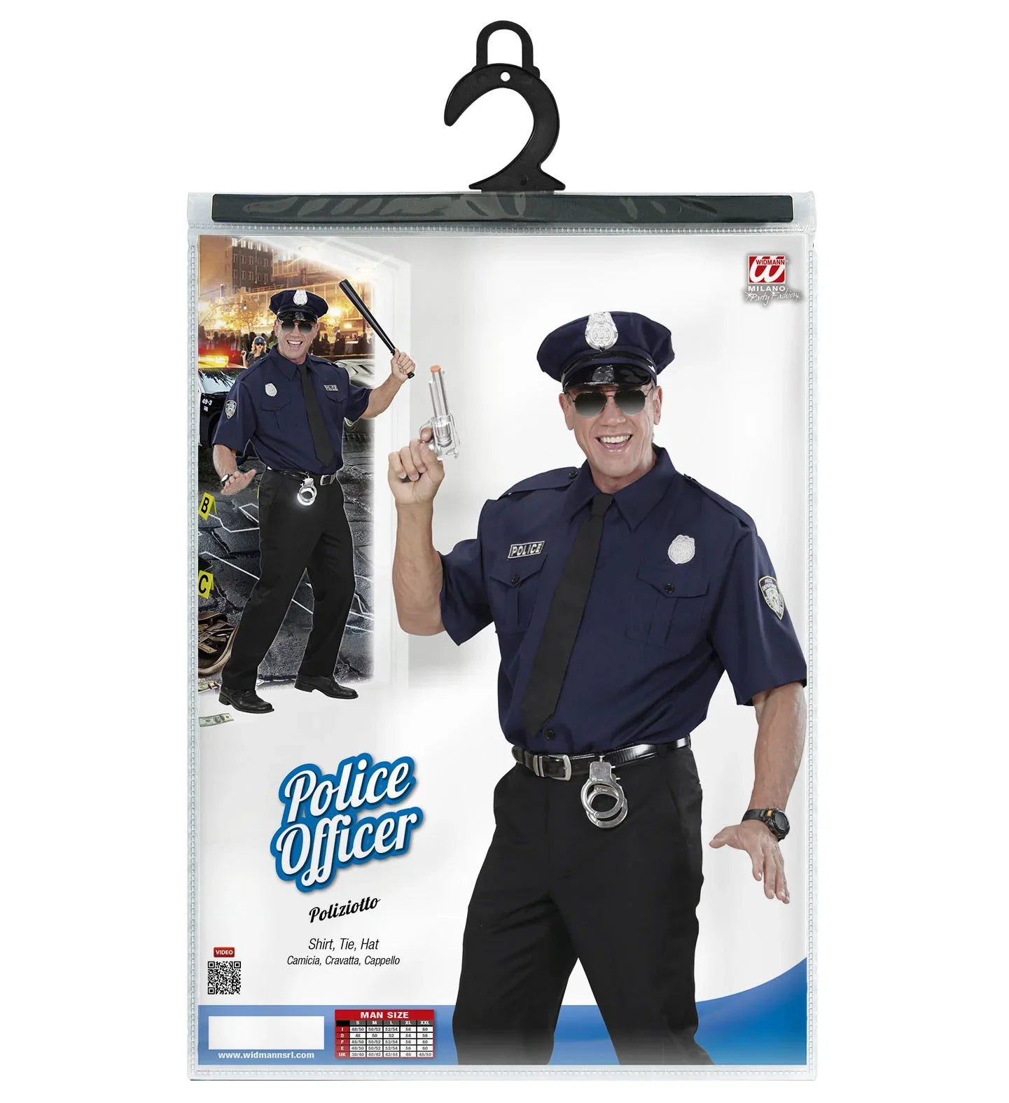 Set de Policía con Camisa, Corbata y Sombrero Policía Widmann