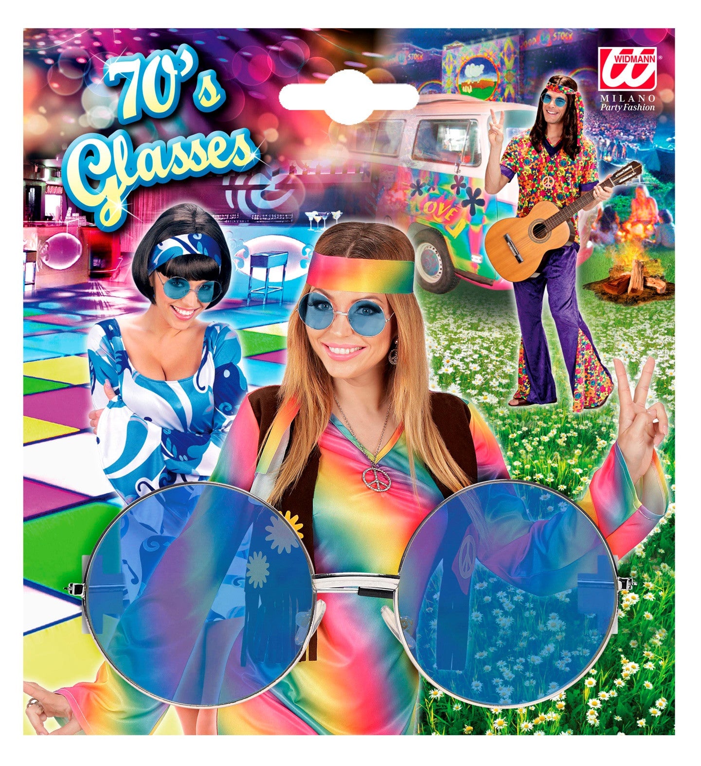 Gafas Hippies Azules Estilo Años 70 Gafas Hippies Redondas Widmann