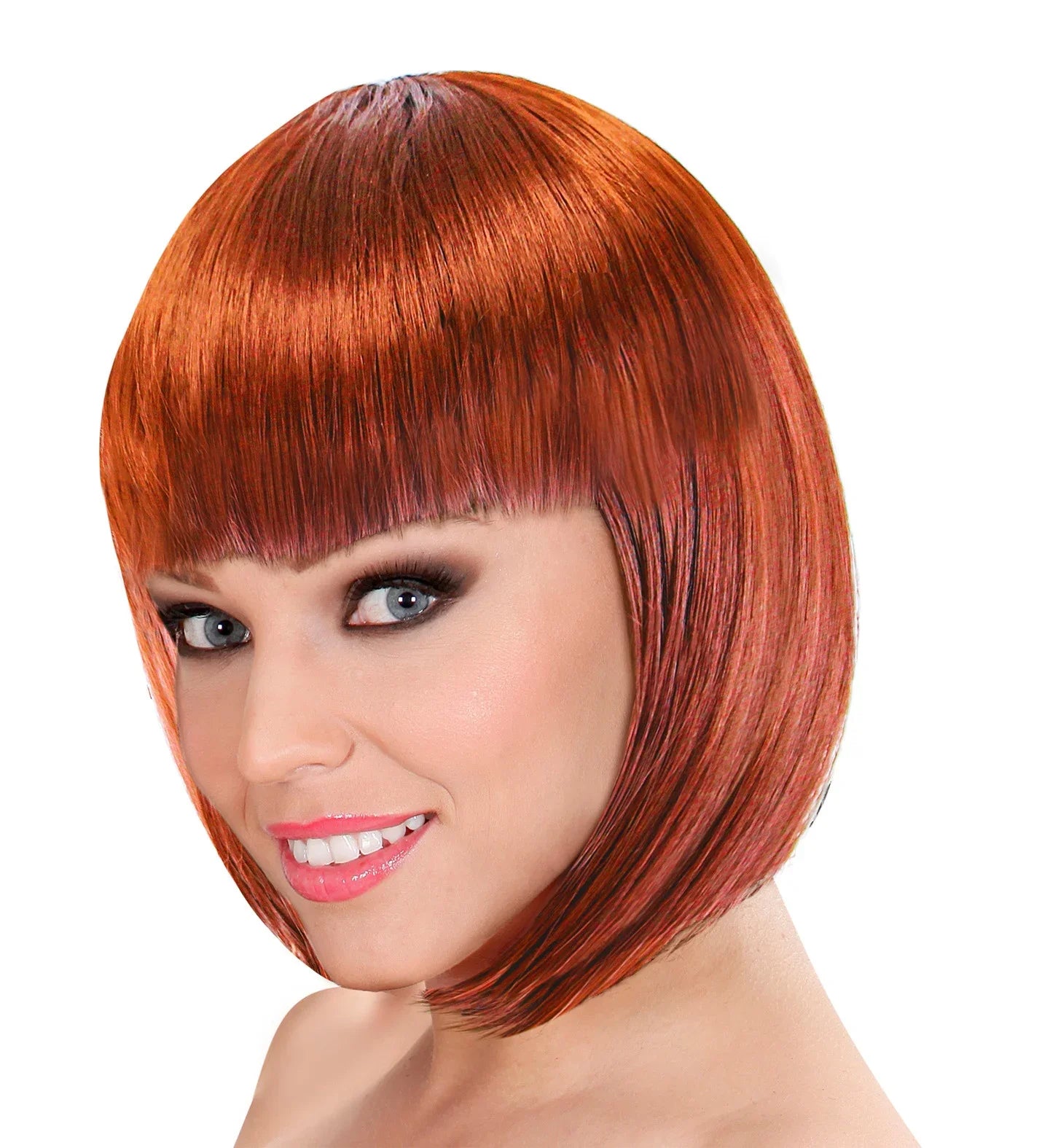 Peluca Caoba Estilo Bob con Flequillo Pelucas Pelirrojas Widmann