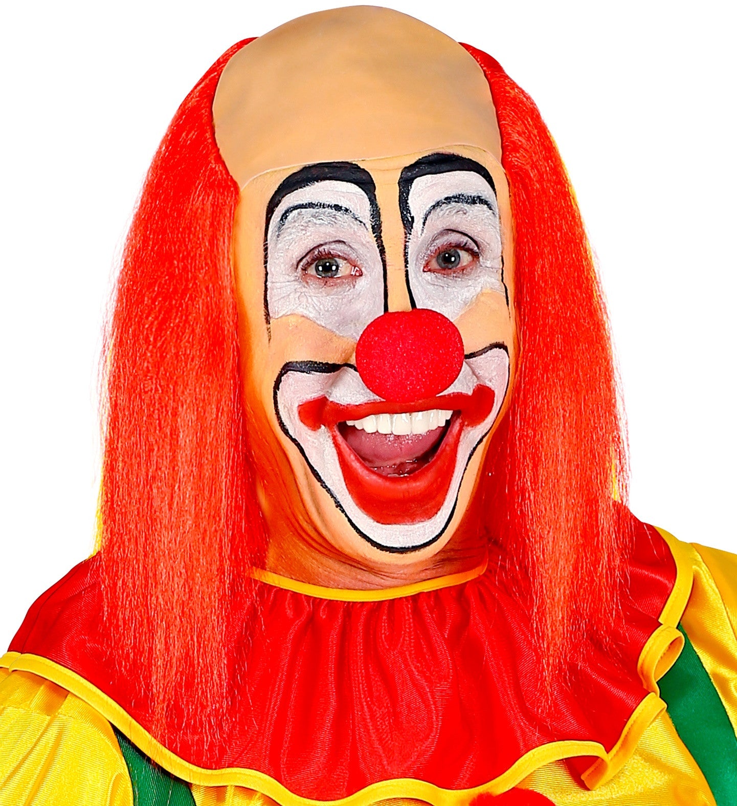 Peluca de Payaso Roja con Calva y Pelo Liso Complementos Payasos Widmann