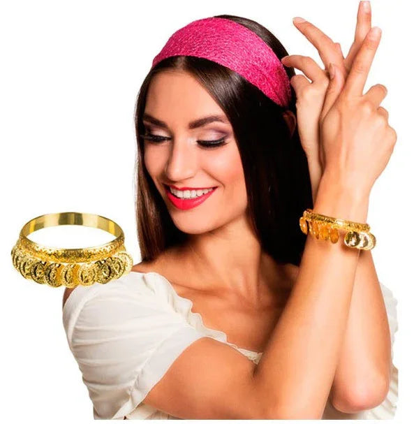 Pulsera de Gitana Zíngara con Monedas Doradas Gitanas Fycar Complementos