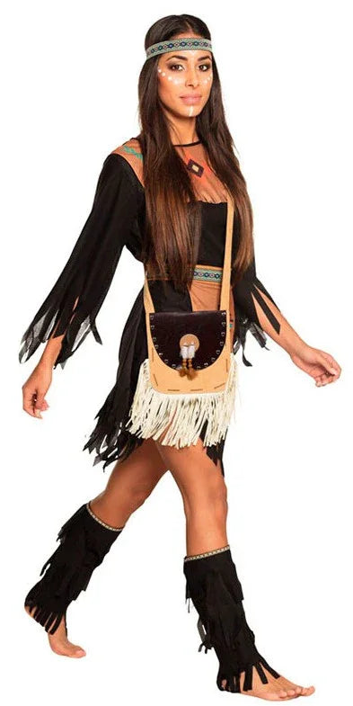 Bolso Indio de Polipiel con Flecos Complementos Indios Fycar Complementos