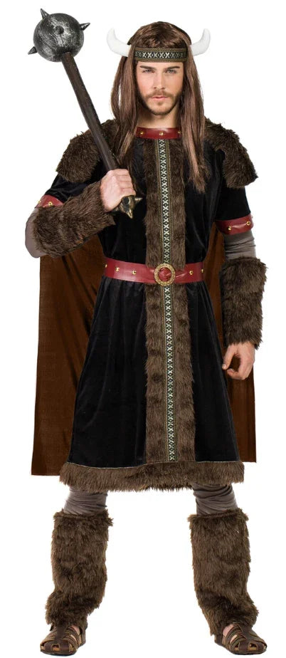 Disfraz de Guerrero Vikingo Negro para Hombre Vikingos Kimokawaii