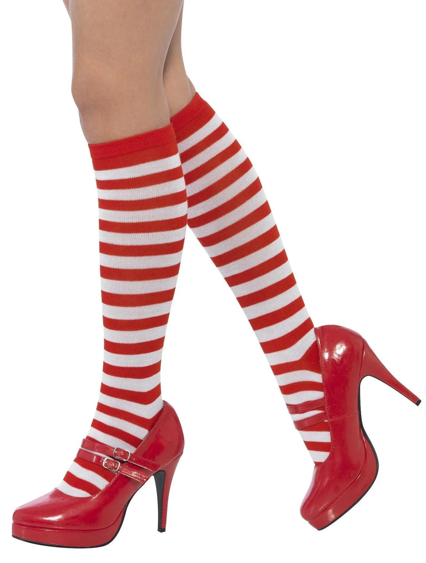 Calcetines de Rayas Rojas y Blancas para Adulto Medias y Pantys Smiffys