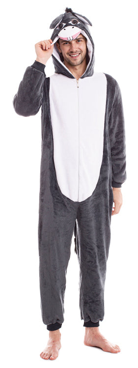 Disfraz de Burro Gris de Peluche para Adulto