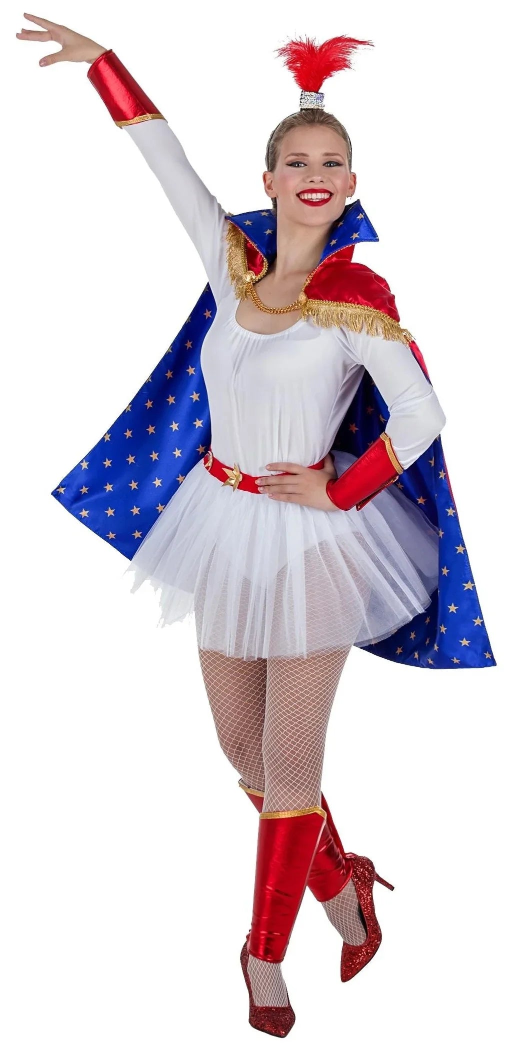 Disfraz de Trapecista con Capa para Mujer Circo Kimokawaii