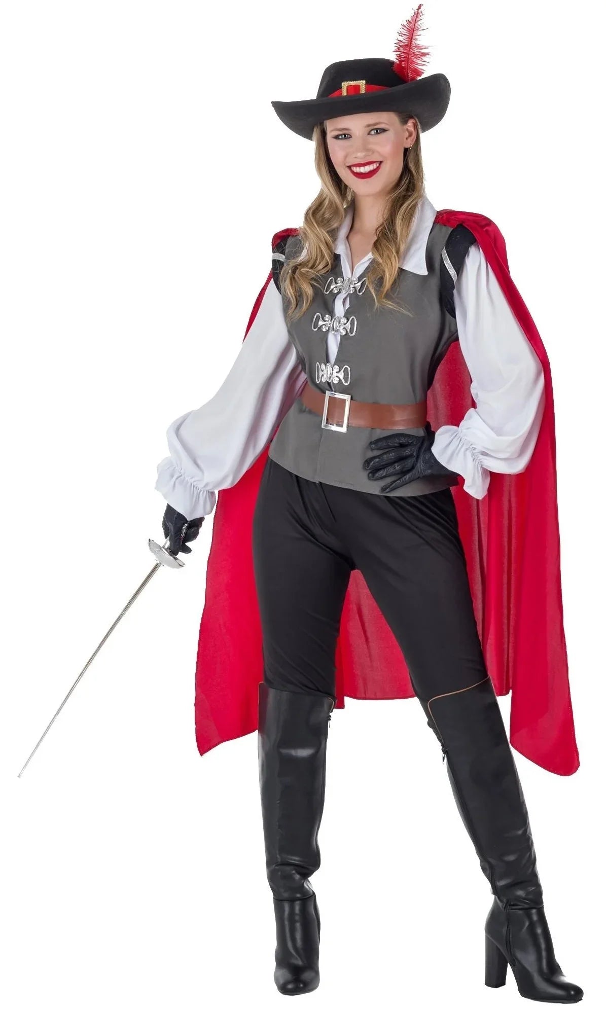 Disfraz de Mosquetera Espadachina para Mujer Mosqueteros Kimokawaii
