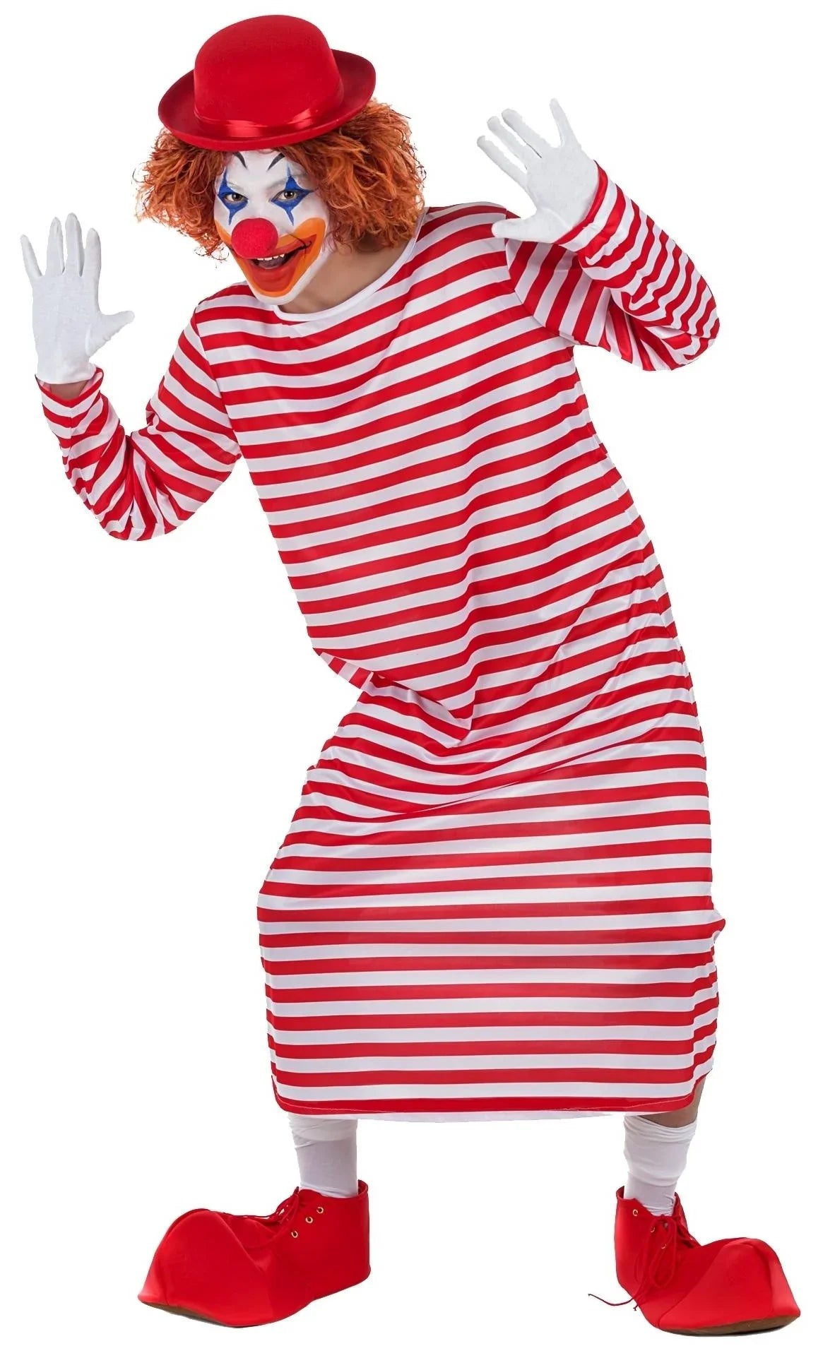Disfraz de Payaso con Camisón de Rayas para Hombre Payaso Kimokawaii