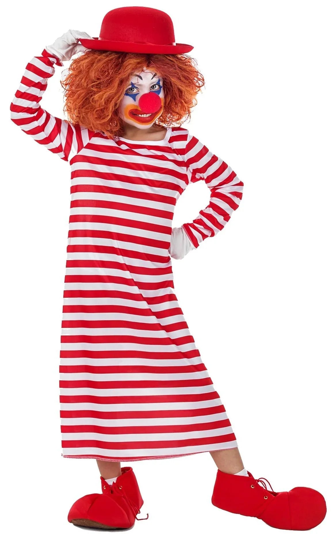 Disfraz de Payaso con Camisón de Rayas Infantil Payasos Infantiles Kimokawaii