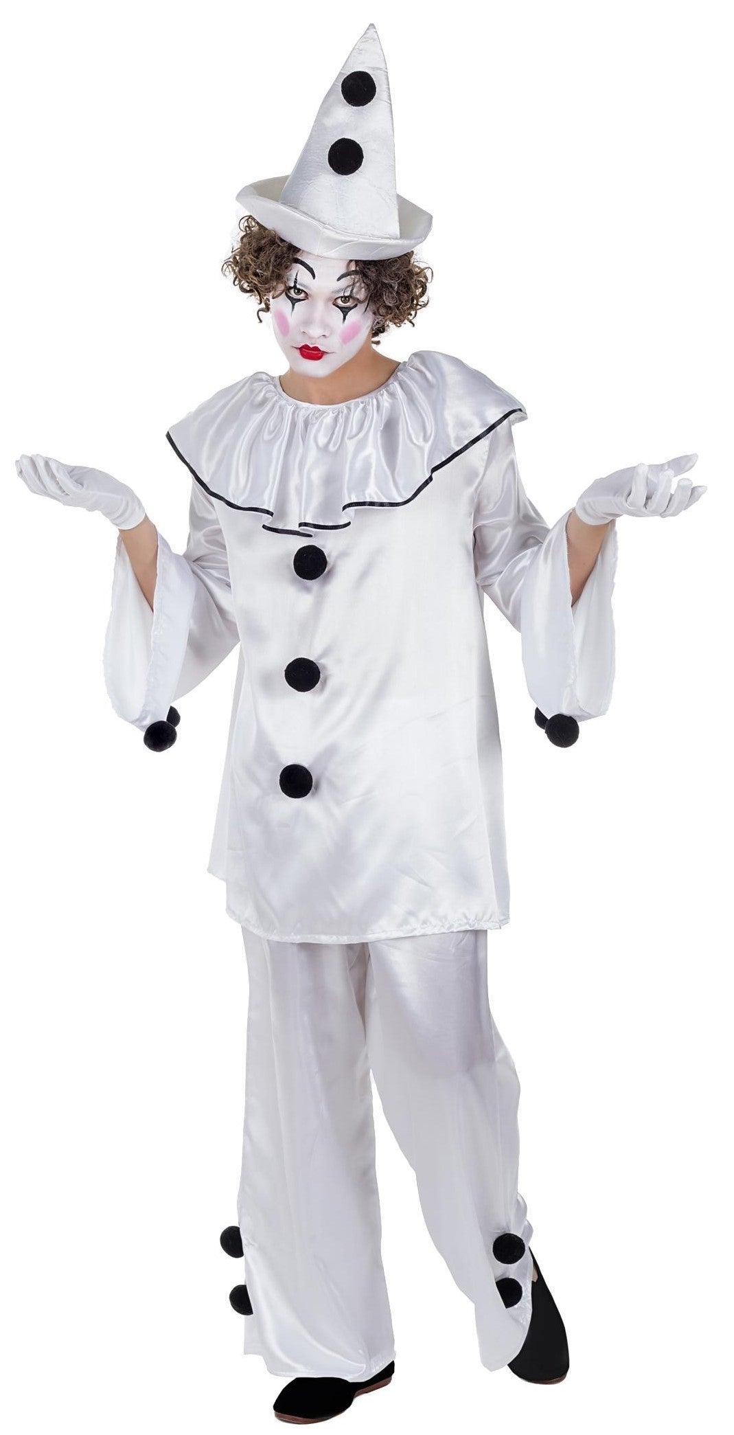 Disfraz de Payaso Pierrot para Hombre Payaso Kimokawaii