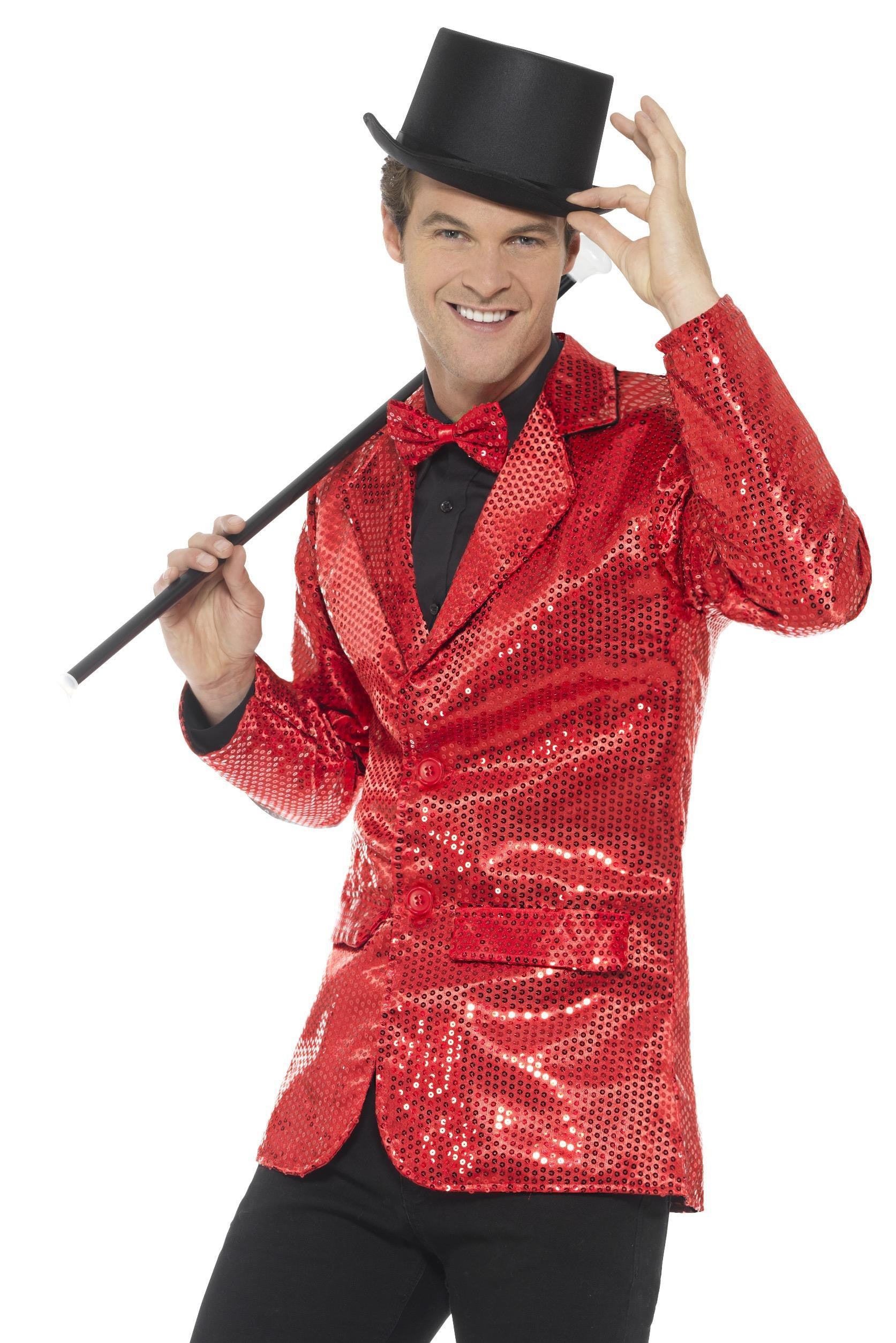 Chaqueta Roja de Lentejuelas para Hombre Chaquetas, Chalecos y Camisas Smiffys