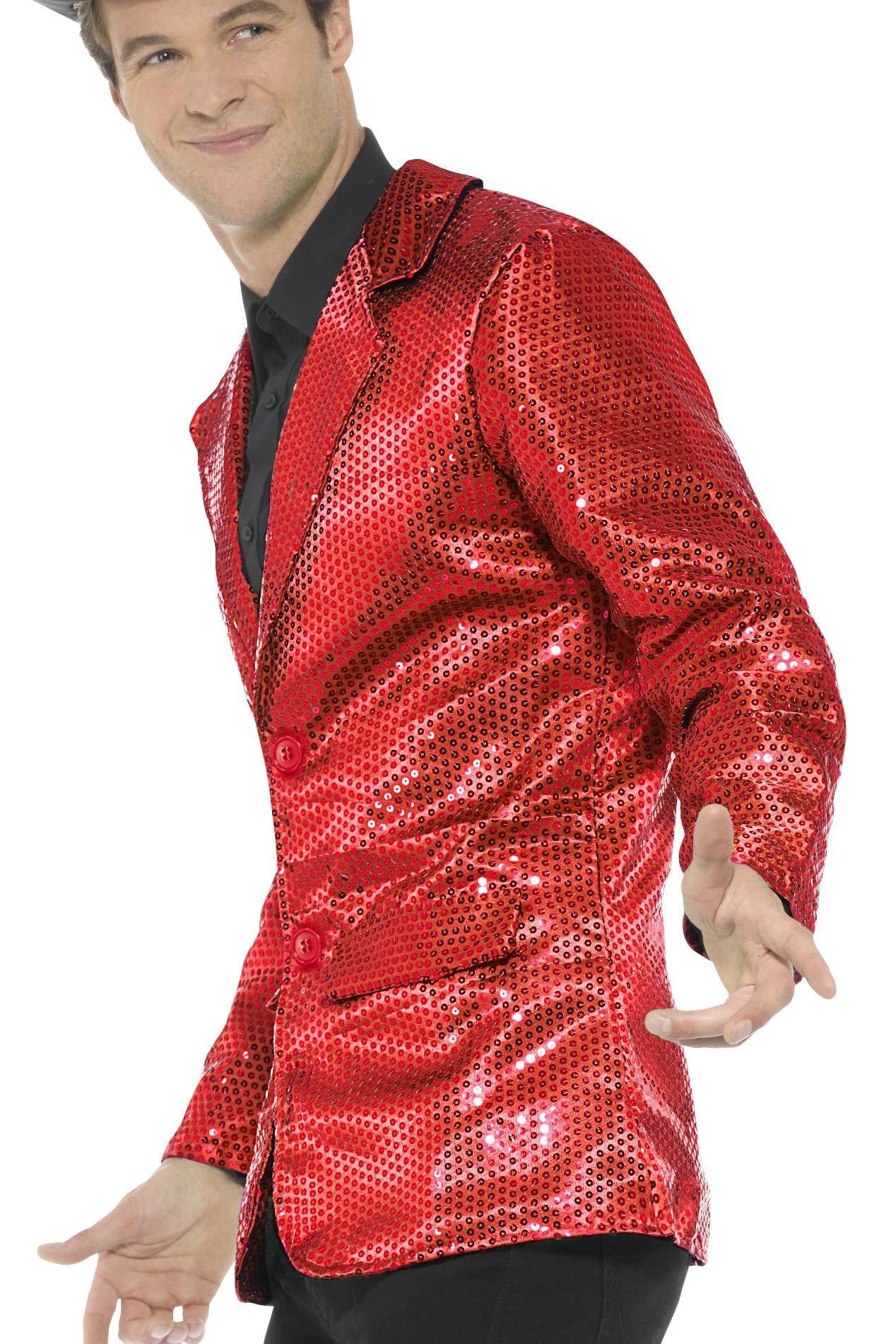 Chaqueta Roja de Lentejuelas para Hombre Chaquetas, Chalecos y Camisas Smiffys