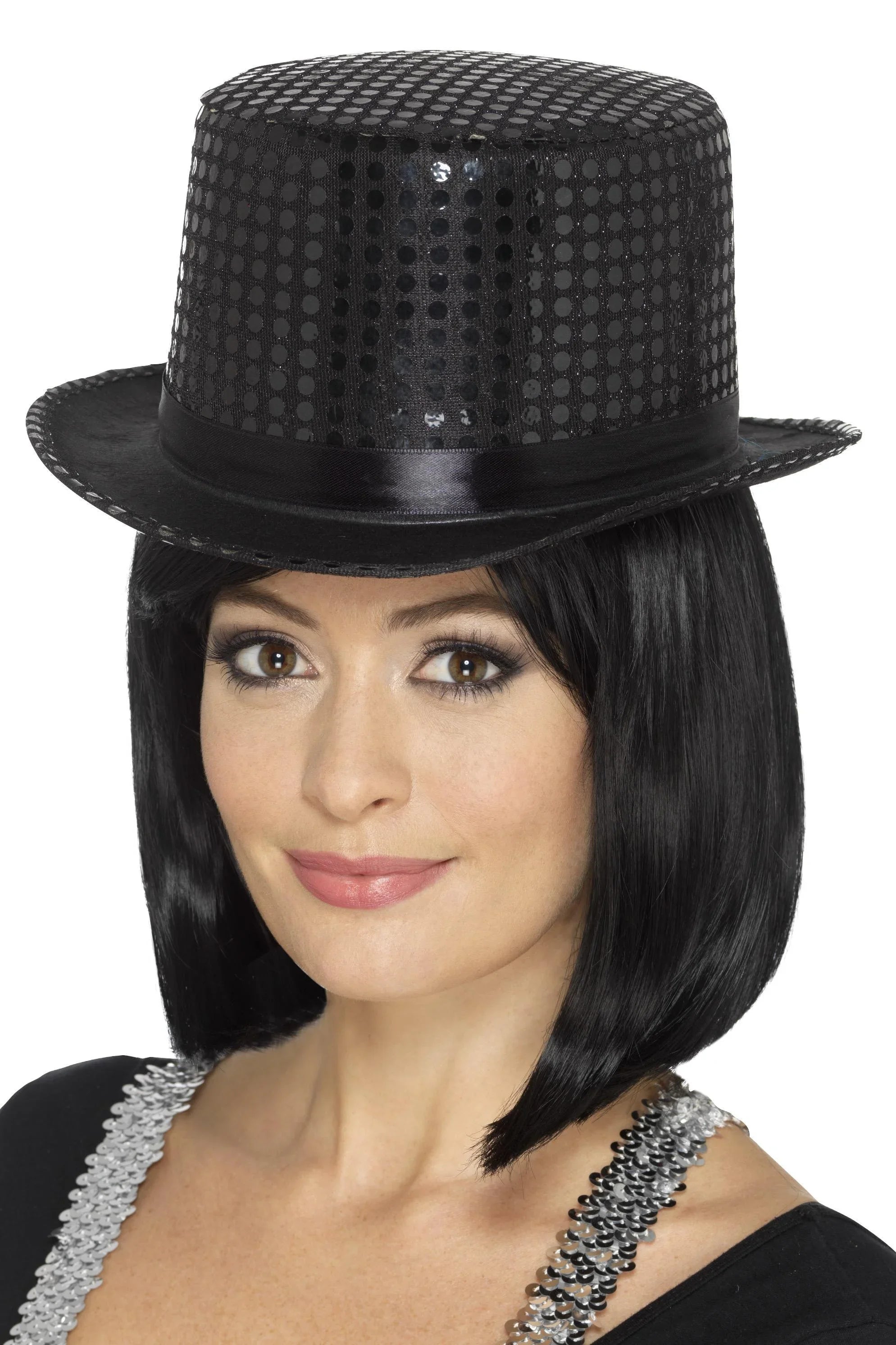 Chistera Negra con Lentejuelas Chisteras Smiffys