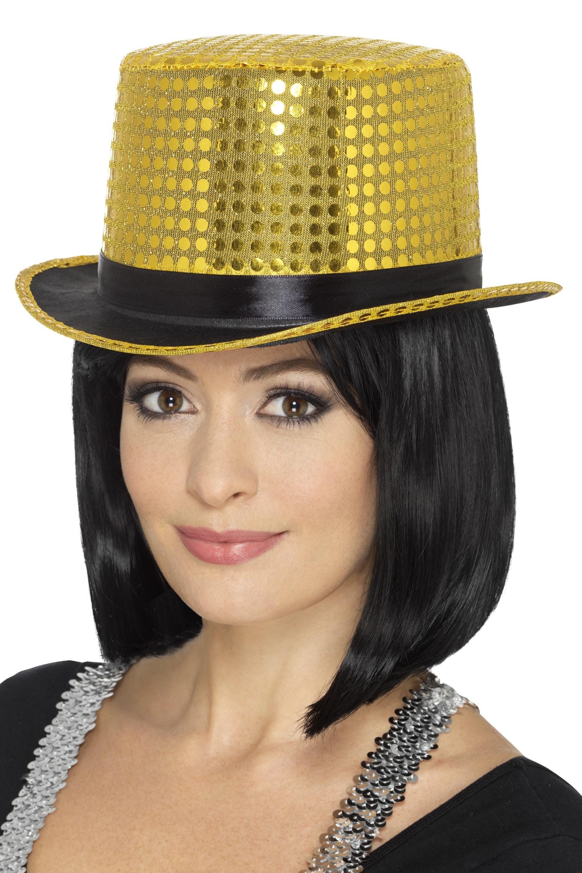 Chistera Dorada con Lentejuelas Chisteras Smiffys