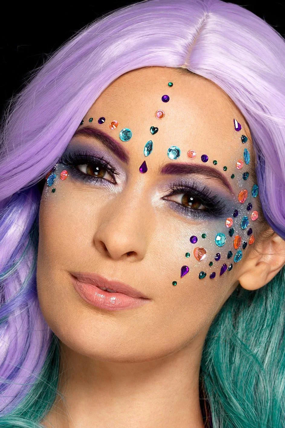 Gemas Faciales con Formas y Colores para Maquillaje Accesorios de Maquillaje Smiffys