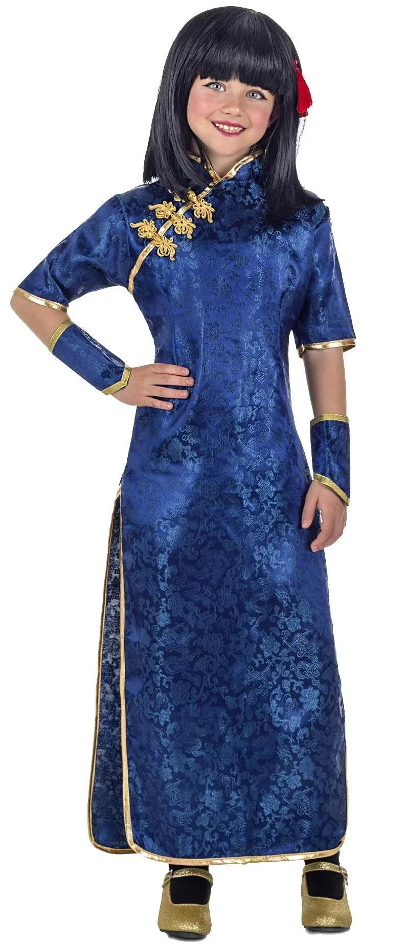 Disfraz de China Azul Infantil Chinos Kimokawaii