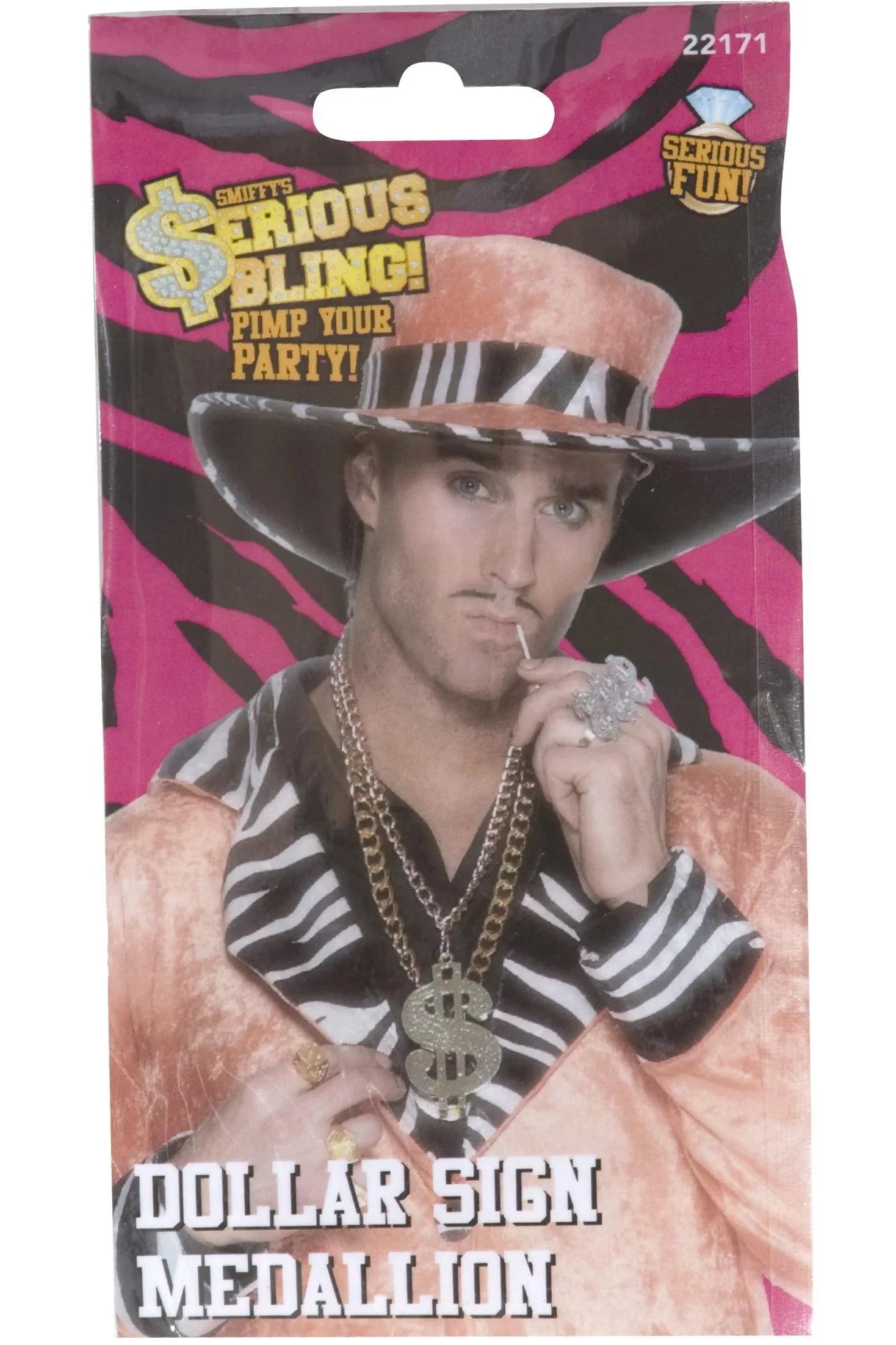 Collar con Medallón del Símbolo del Dólar Dorado Joyas y Bisutería Smiffys