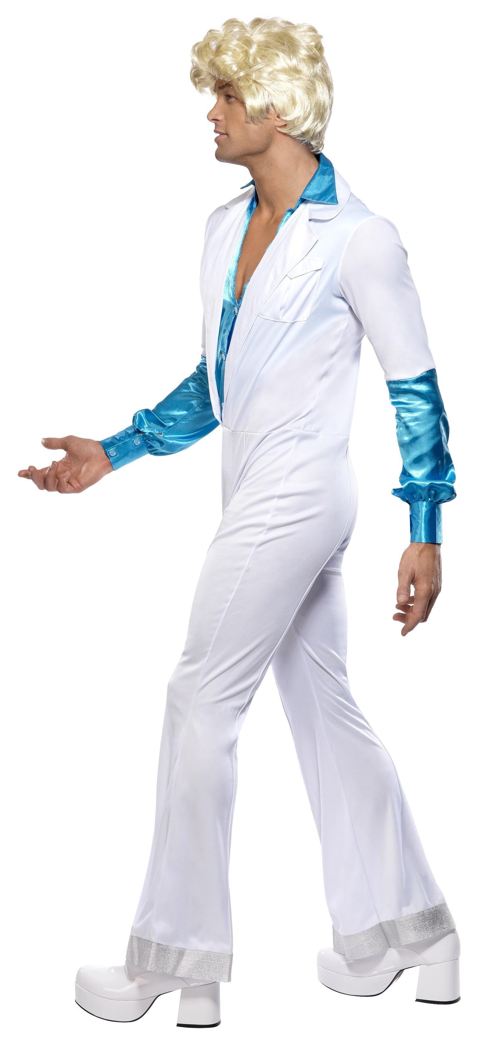Disfraz de Abba Años 70 Azul y Blanco para Hombre Abba Smiffys