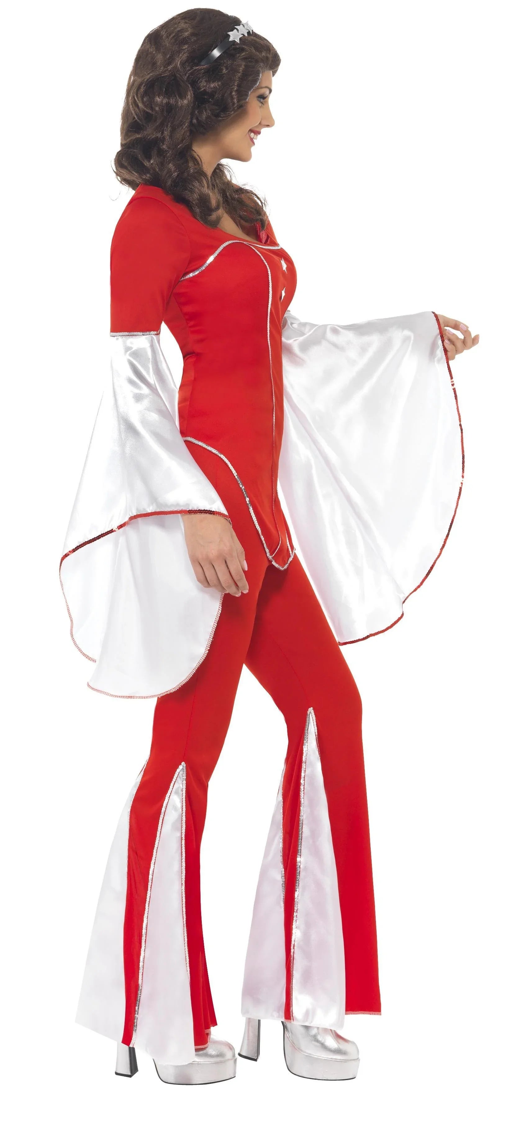 Disfraz de Abba Años 70 Rojo y Blanco para Mujer Abba Smiffys