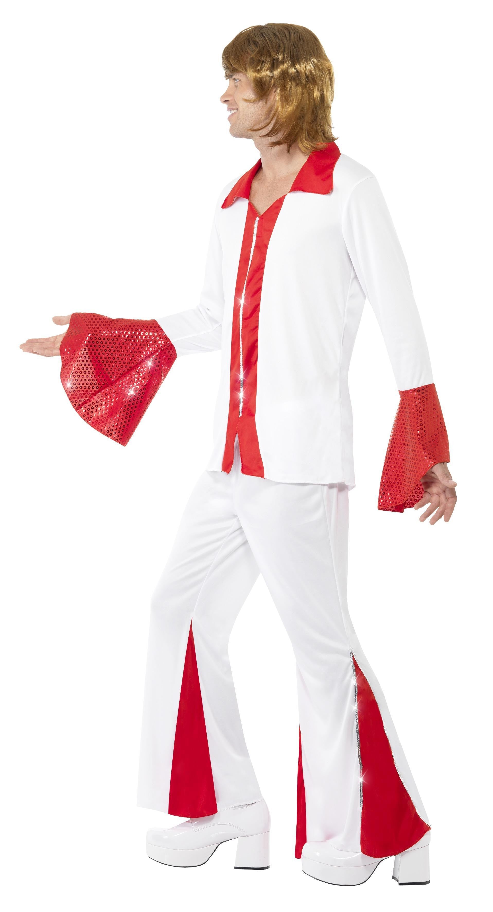 Disfraz de Abba Años 70 Rojo y Blanco para Hombre Abba Smiffys