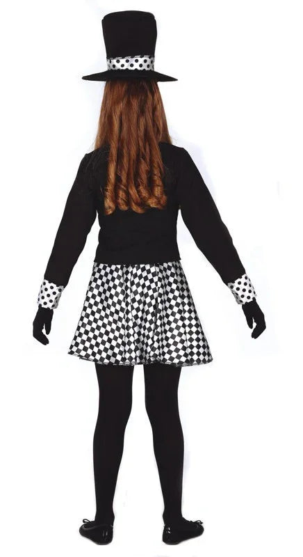 Disfraz de Conejo Sombrerero Oscuro para Niña Sombrerero Loco Guirca