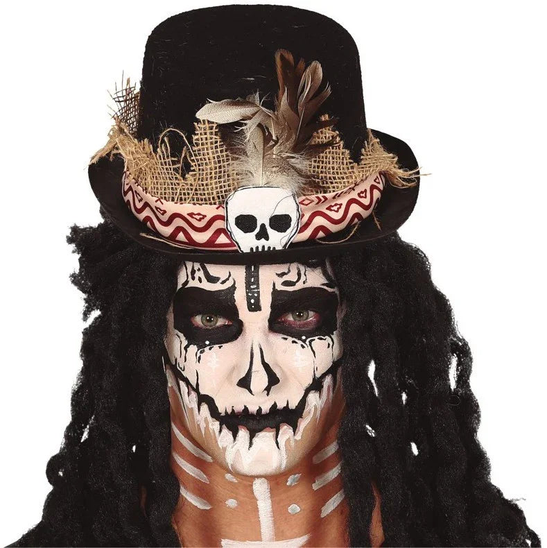 Chistera Voodoo Decorada Hechiceros y Muñecas Vudú Guirca