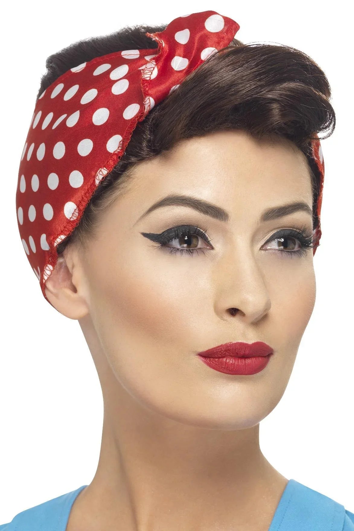 Peluca Pin Up Años 40 Castaña con Pañuelo Pelucas Castañas Smiffys