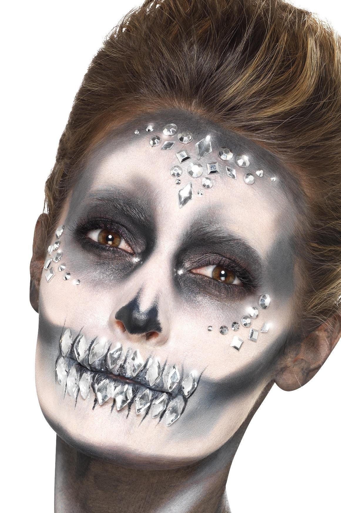 Joyas Faciales Plateadas con Distintas Formas Accesorios de Maquillaje Smiffys