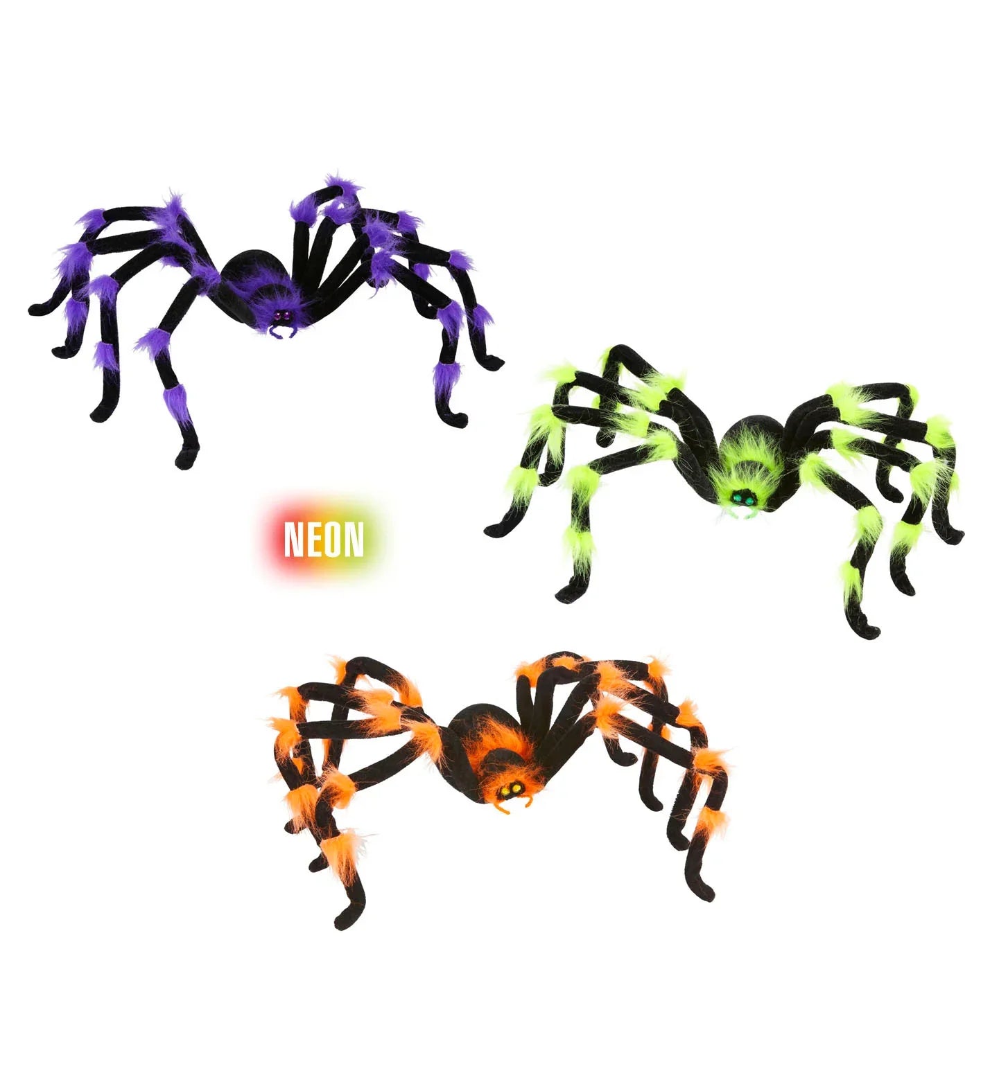 Arañas en tres colores Halloween Widmann