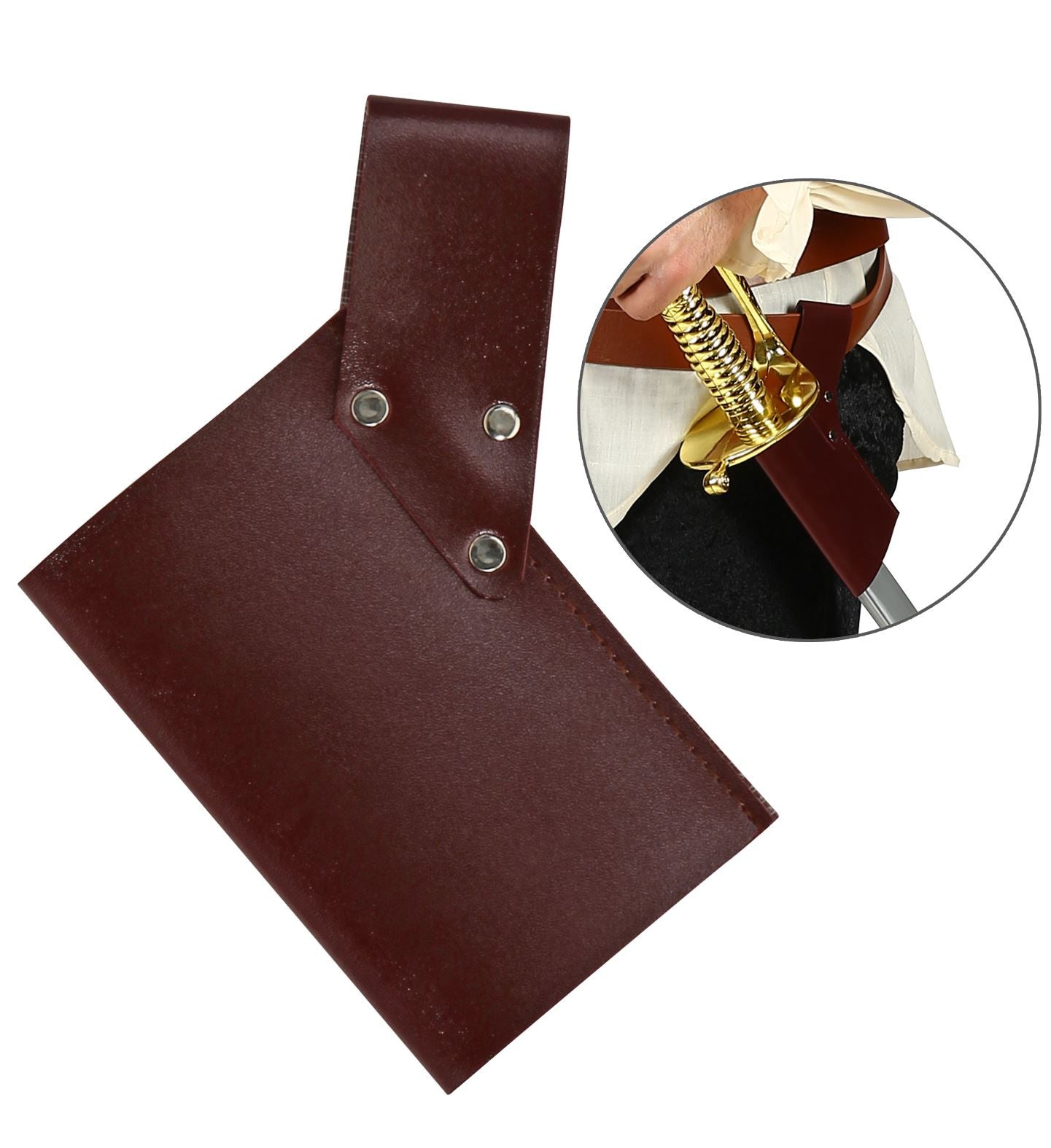 Funda de Espadas para Cinturón de Polipiel Marrón Espadas Widmann
