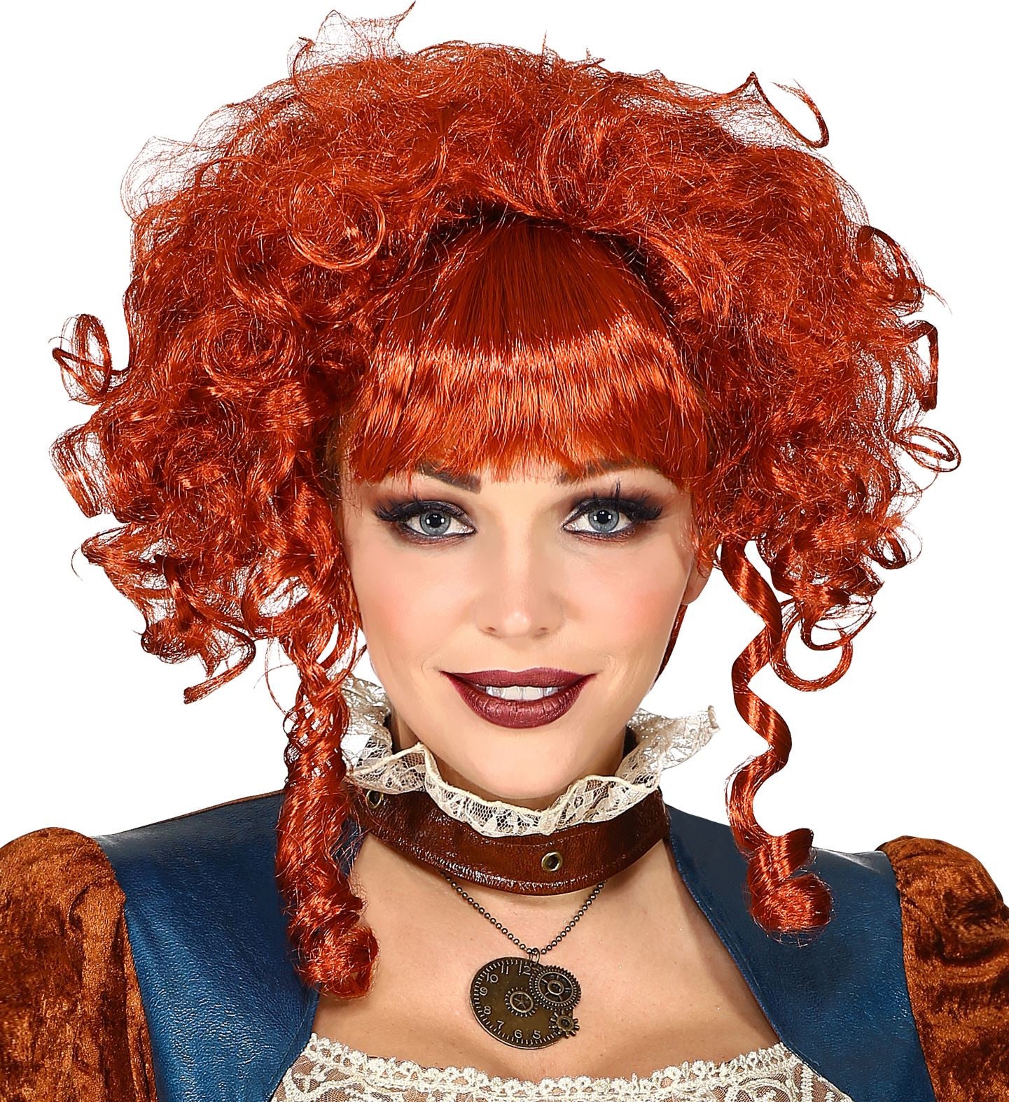 Peluca Steampunk Victoriana Pelirroja Rizada Pelucas Pelirrojas Widmann