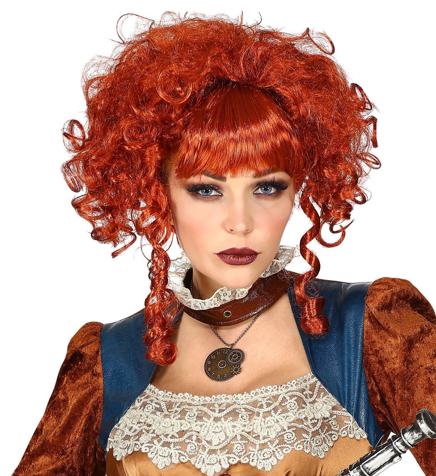 Peluca Steampunk Victoriana Pelirroja Rizada Pelucas Pelirrojas Widmann