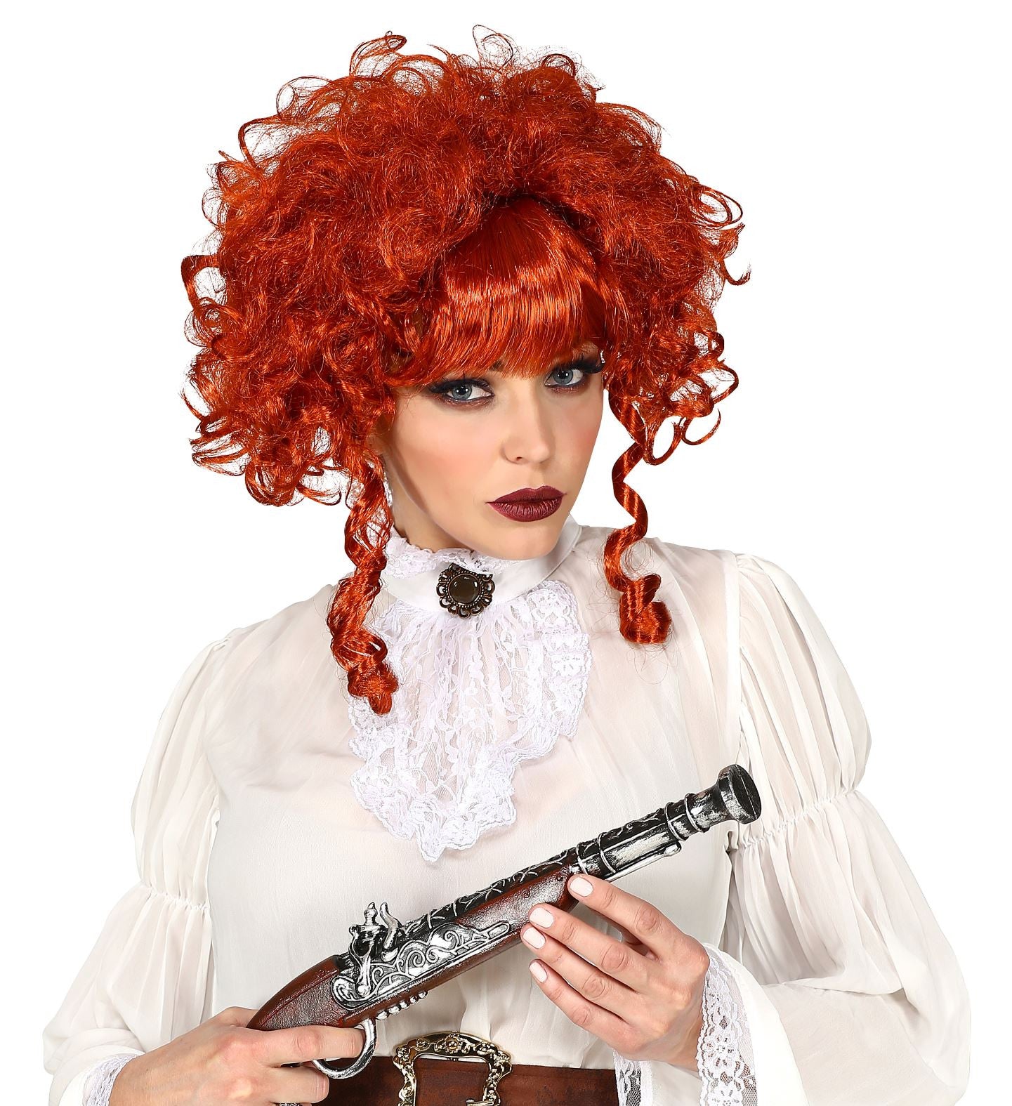 Peluca Steampunk Victoriana Pelirroja Rizada Pelucas Pelirrojas Widmann