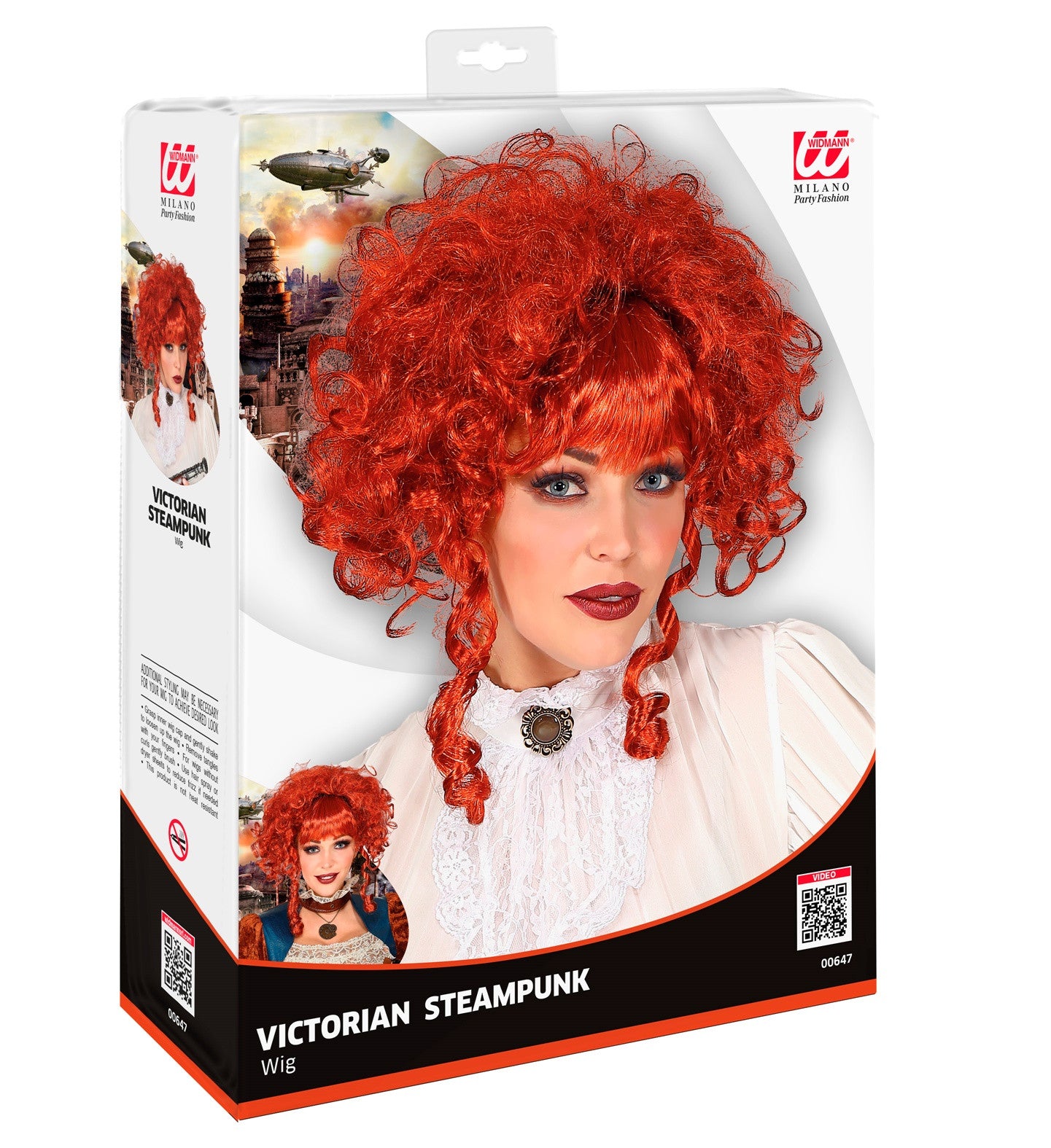 Peluca Steampunk Victoriana Pelirroja Rizada Pelucas Pelirrojas Widmann