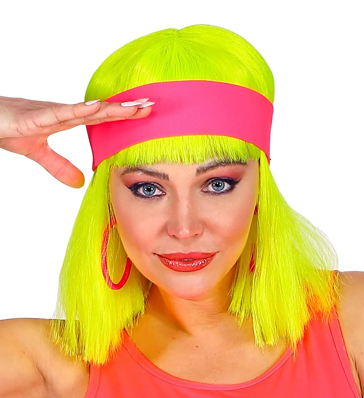 Cinta Años 80 Rosa Neón para el Pelo Años 80 Widmann