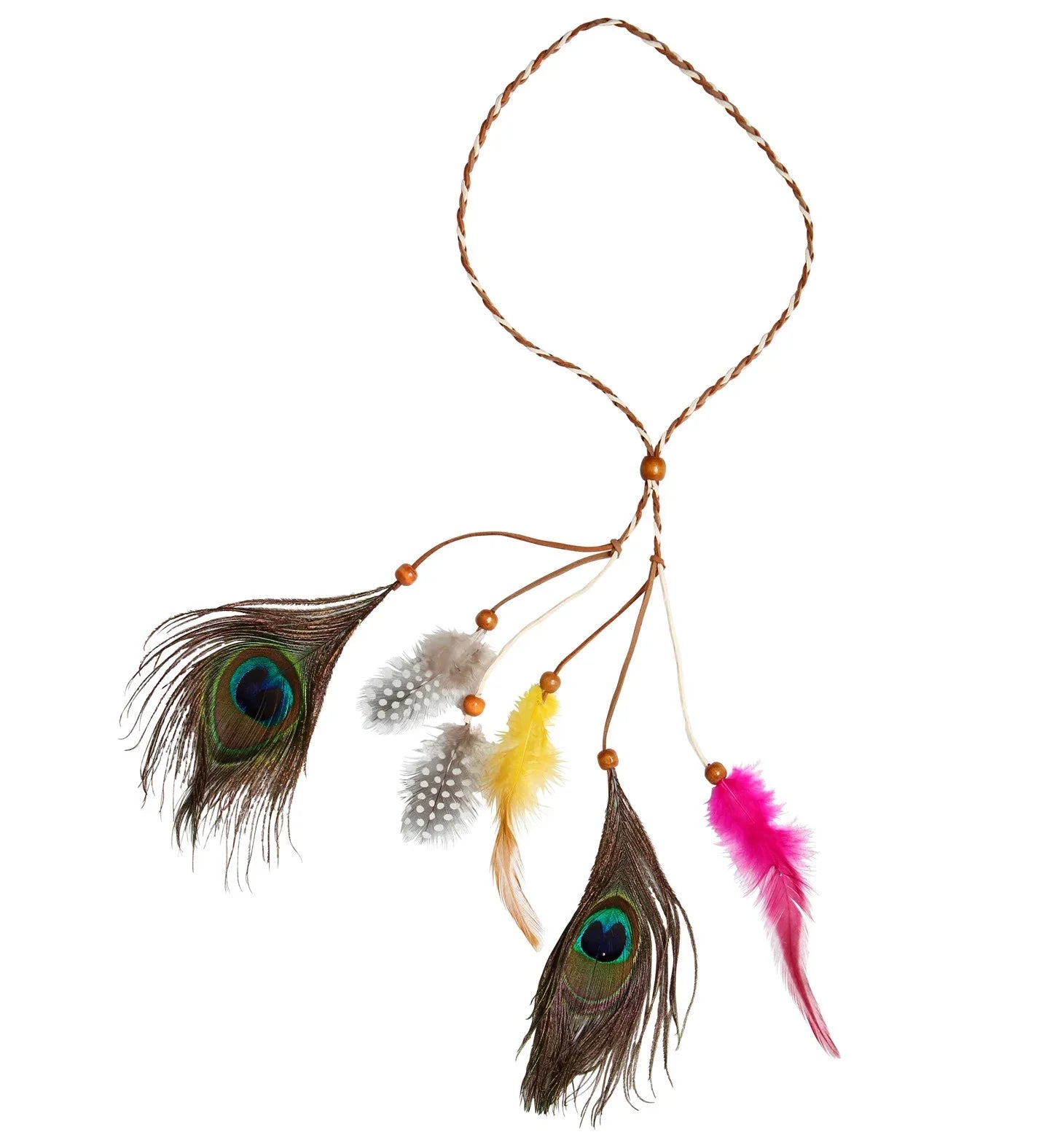 Cinta Hippie para el Pelo con Plumas de Pavo Real Complementos Hippies Widmann