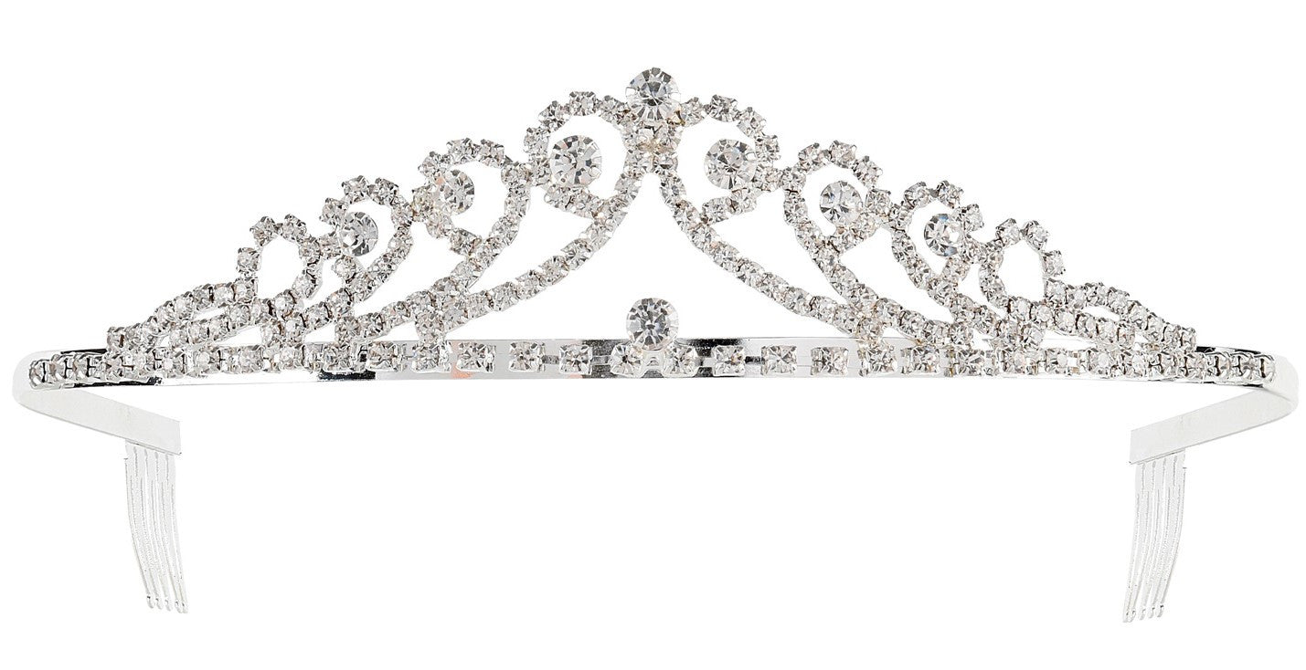 Tiara de Princesa Metálica con Pedrería de Strass Coronas y Tiaras Widmann