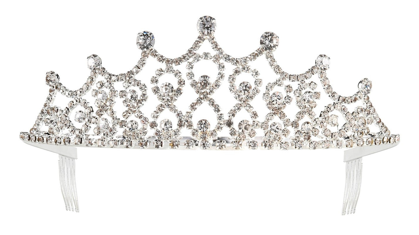 Tiara de Reina Metálica con Pedrería de Strass Coronas y Tiaras Widmann