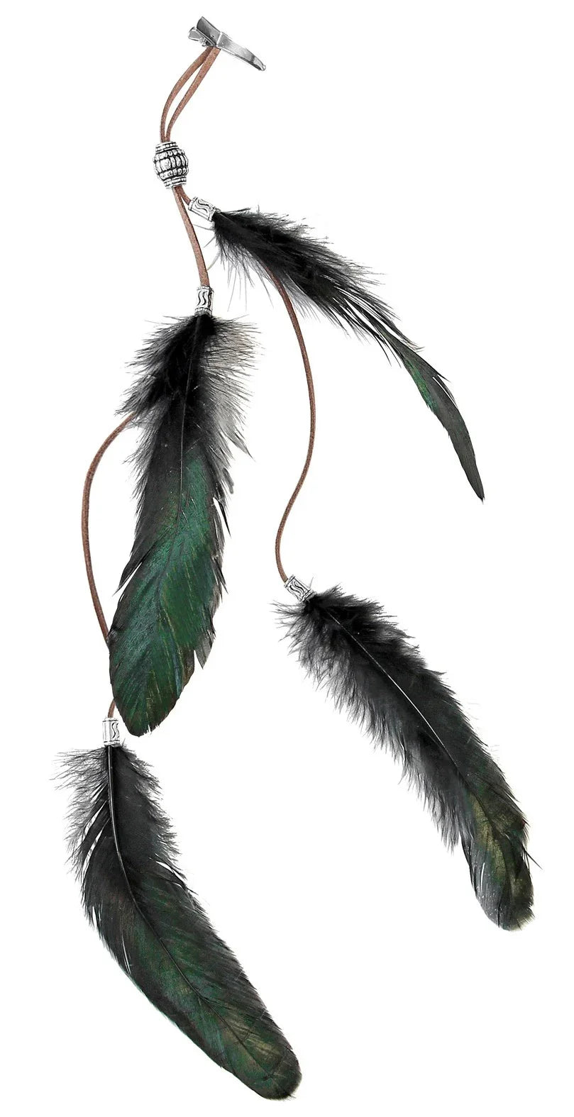 Clip para el Pelo Hippie con Plumas Negras Complementos Hippies Widmann