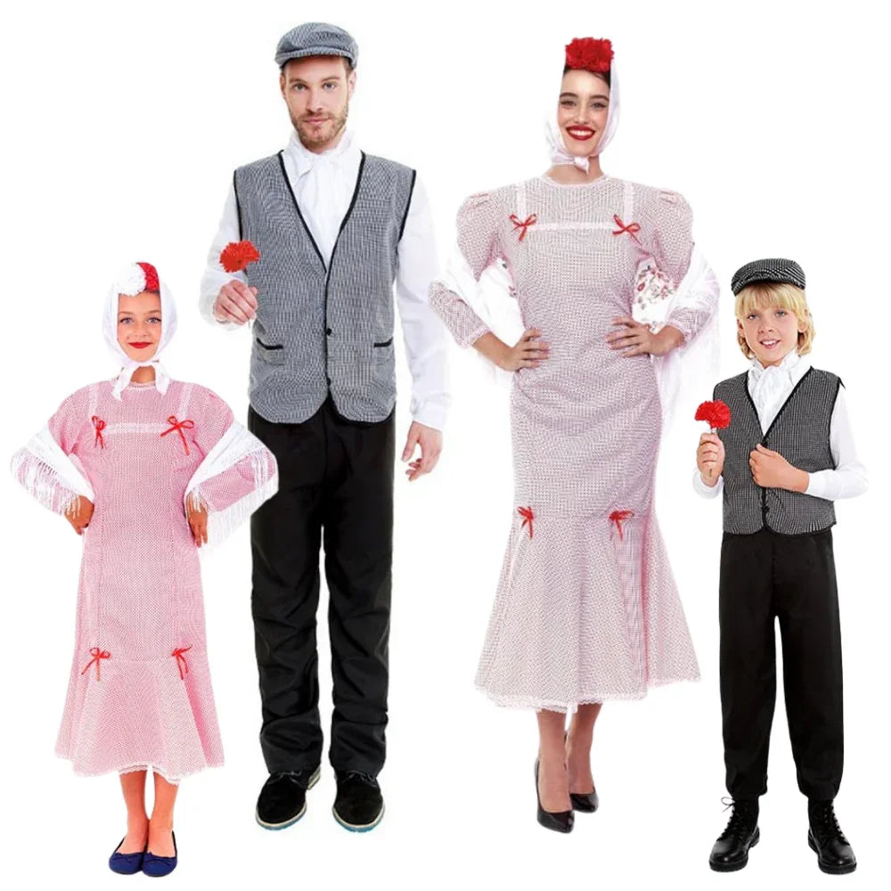 Disfraces para Grupo de Chulapa Madrileña Blanca y Chulapo Chulapos y Chulapas Disfraces Simon